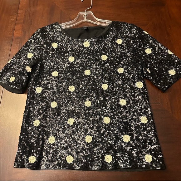 J.crew full sequin polka dot tee size medium - Picture 2 of 9